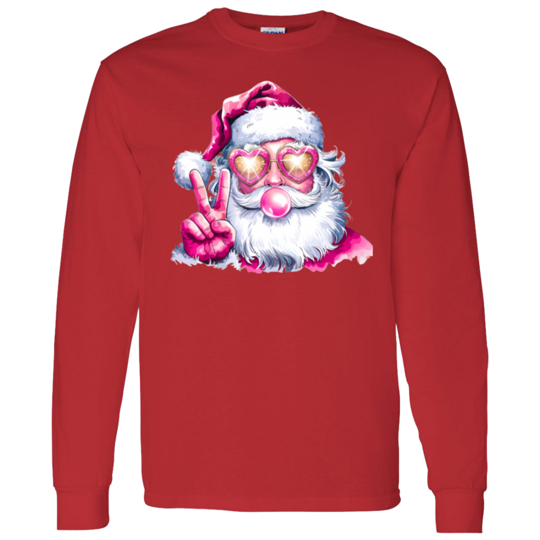 Santa Shirt, Christmas Sweatshirt/LS Tee, Blowing Bubble Christmas Shirts