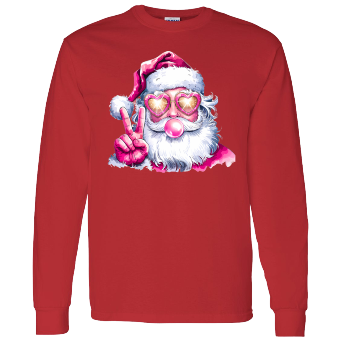 Santa Shirt, Christmas Sweatshirt/LS Tee, Blowing Bubble Christmas Shirts