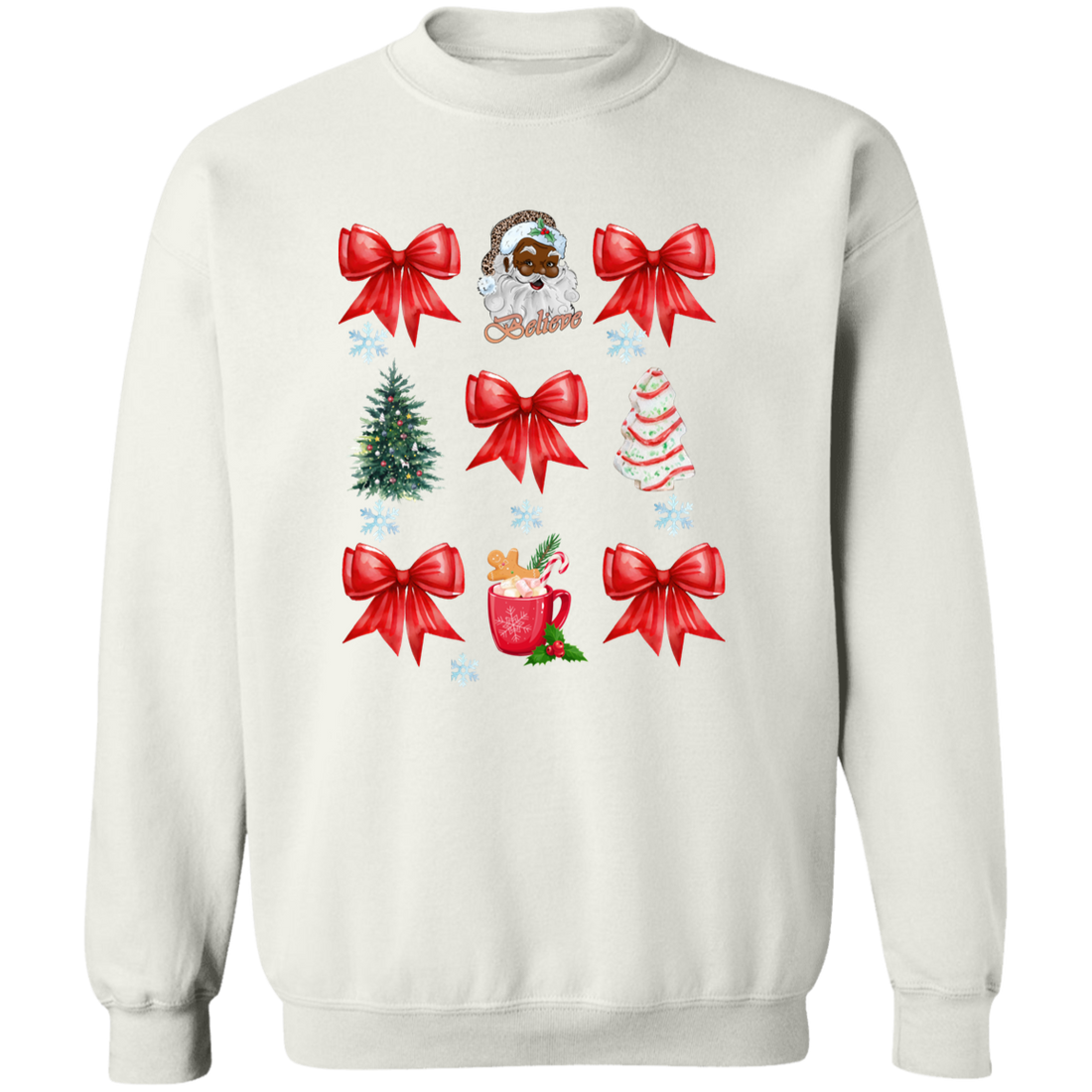 Coquette Bow Sweatshirt, Cute Red Ribbon Santa Sweatshirt!