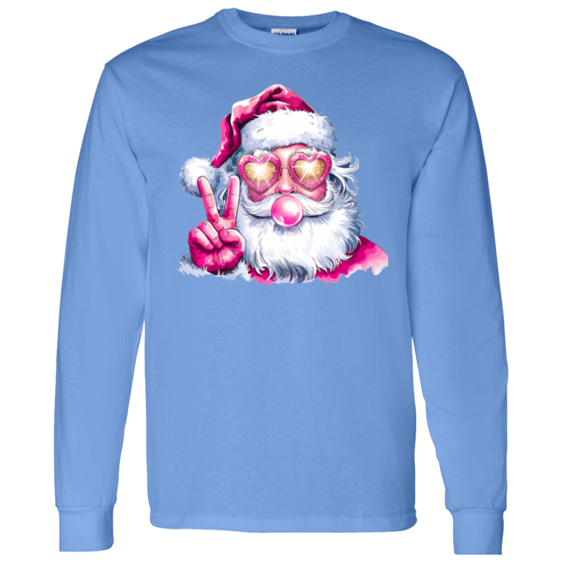 Santa Shirt, Christmas Sweatshirt/LS Tee, Blowing Bubble Christmas Shirts