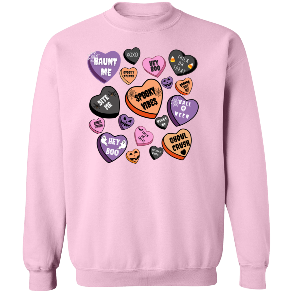 Halloween Candy Heart Sweatshirt/ Crewneck Pullover | Ready for Halloween!!