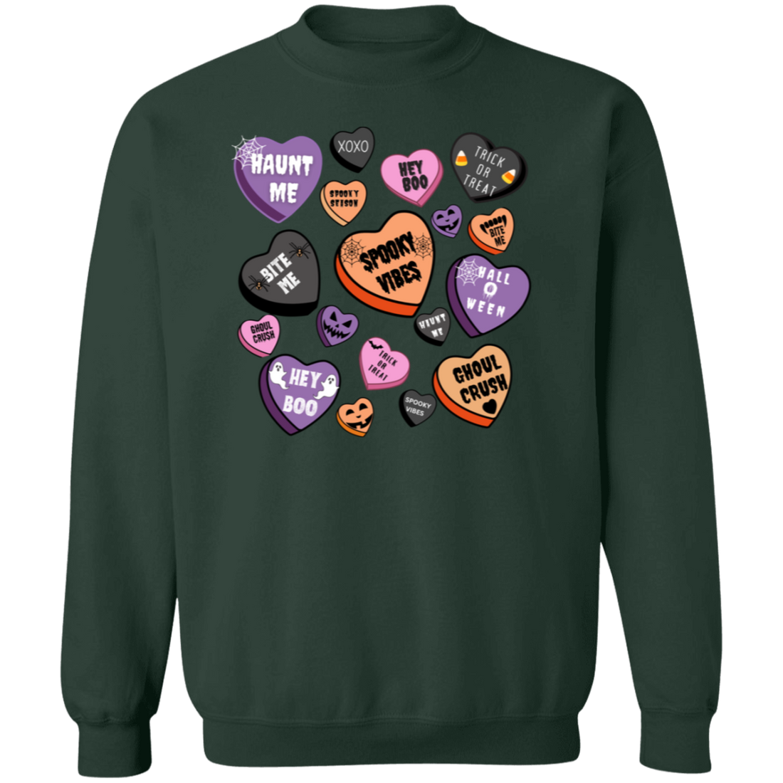Halloween Candy Heart Sweatshirt/ Crewneck Pullover | Ready for Halloween!!