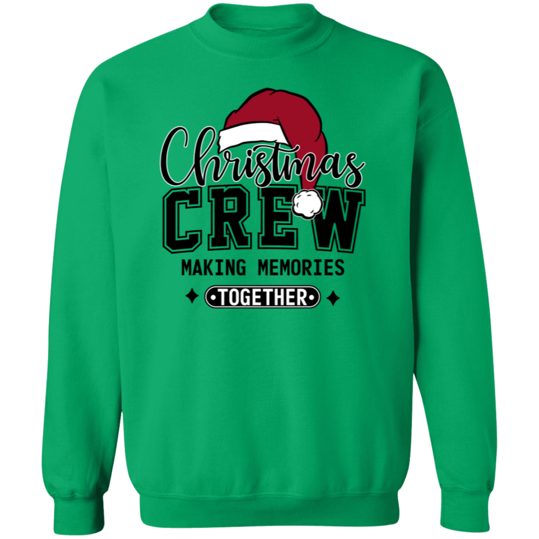 Christmas Crew "Making Memories" Santa Hat Pullover Sweatshirt