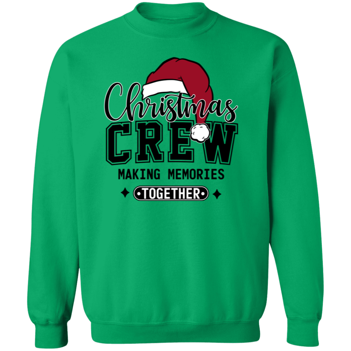 Christmas Crew "Making Memories" Santa Hat Pullover Sweatshirt