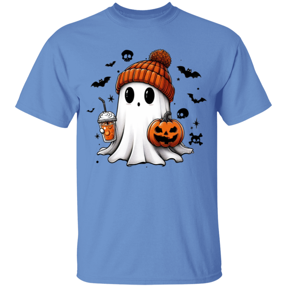 Halloween Cute Ghost T-Shirt Youth Cotton T-Shirt