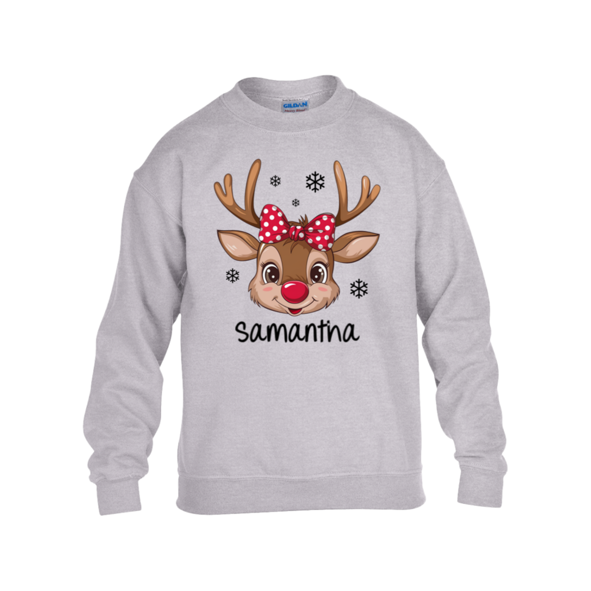 Personalized Christmas Reindeer for Kids Sweatshirt