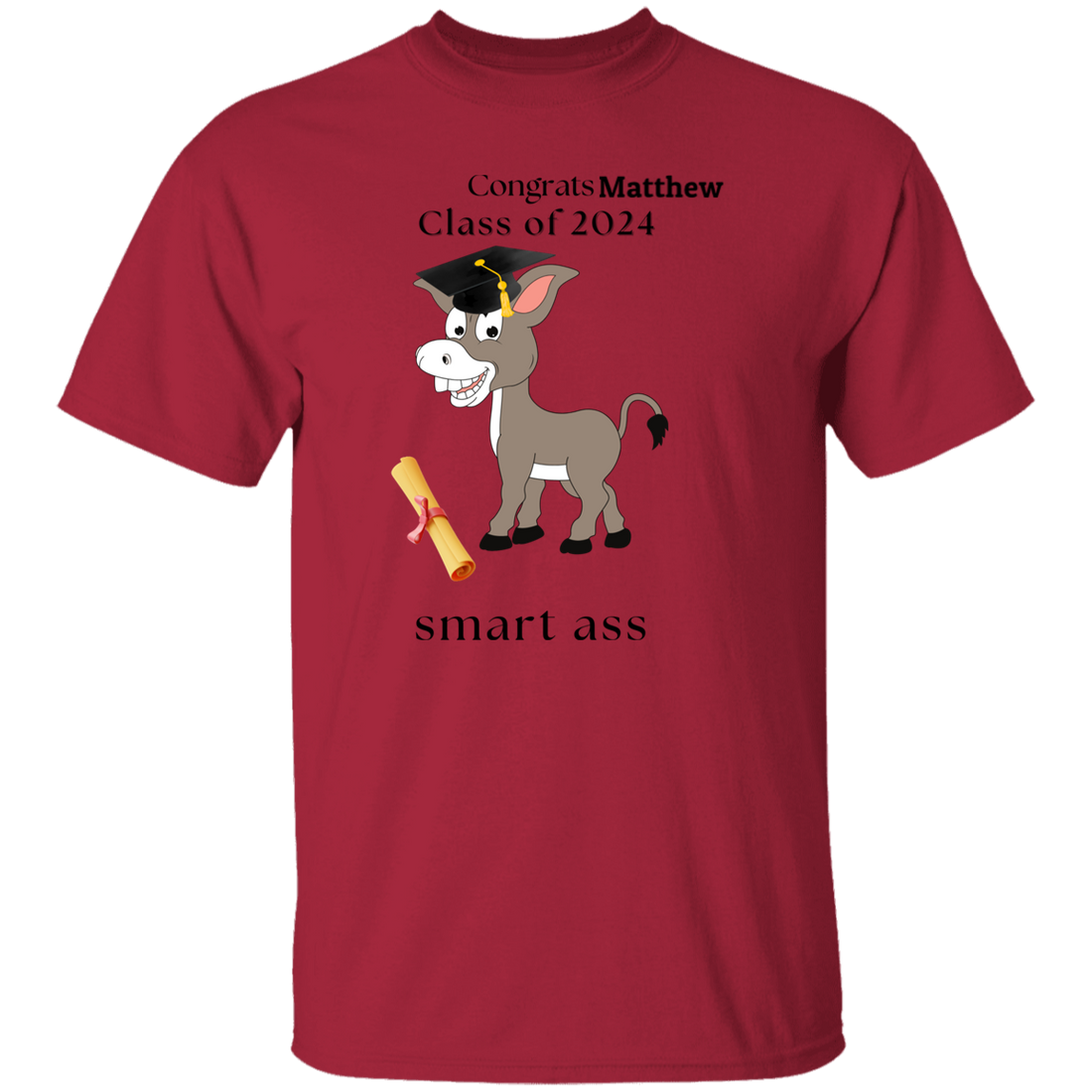 Class of 2024 "smart ass" Short Sleeve T-Shirt