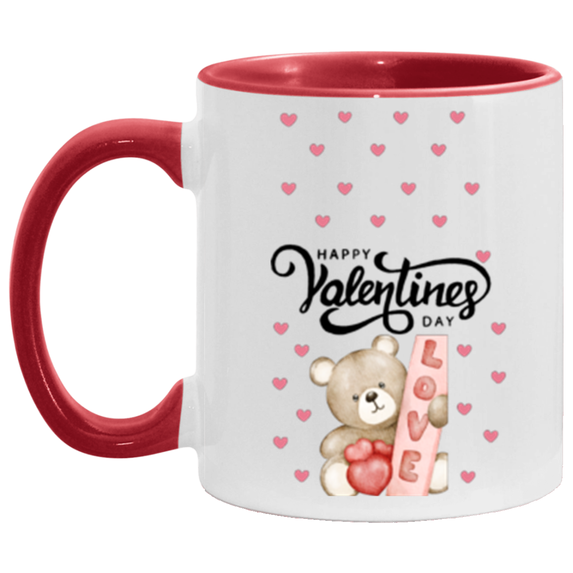 Happy Valentine "Bear Love" Cute Hearts Mugs!