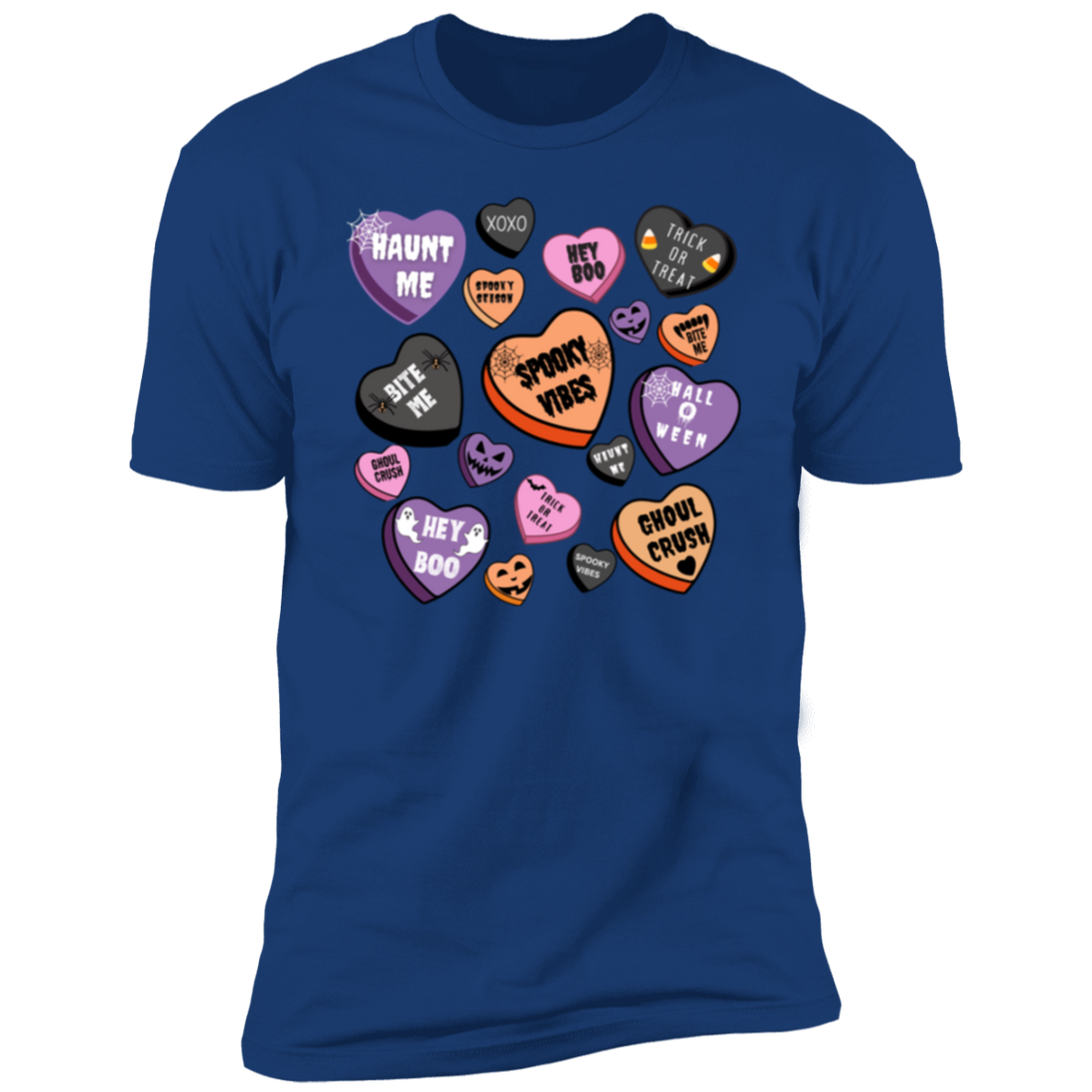 Halloween Candy Heart Short Sleeve T-Shirt | Candy Heart Halloween Gifts