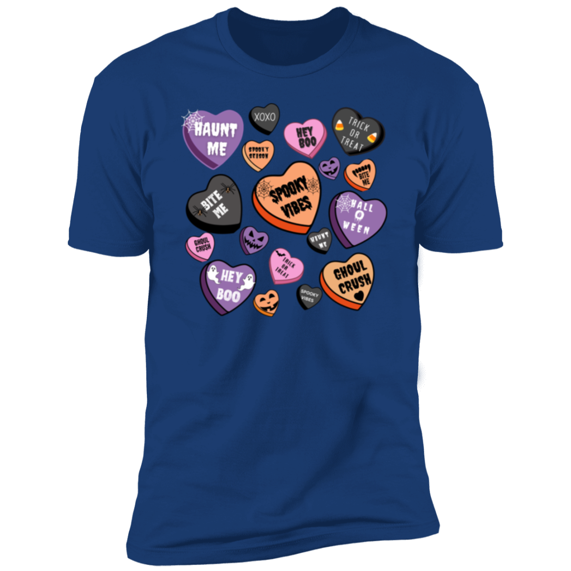 Halloween Candy Heart Short Sleeve T-Shirt | Candy Heart Halloween Gifts