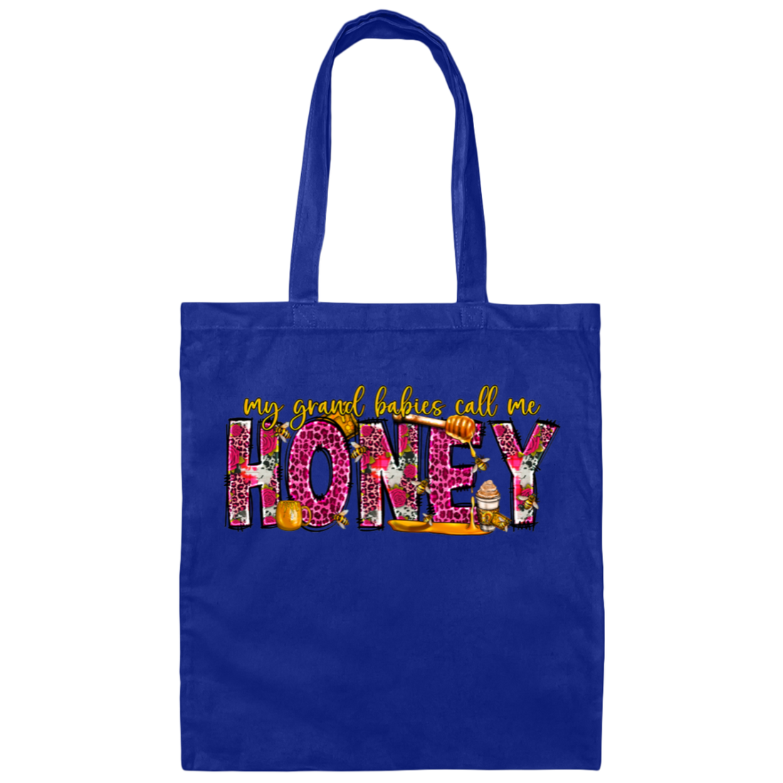 "My Grandbabies Call Me Honey" Canvas Tote Bag
