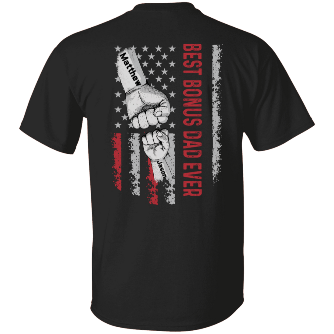 Personalized Dad Raised Fist Bump T-Shirt