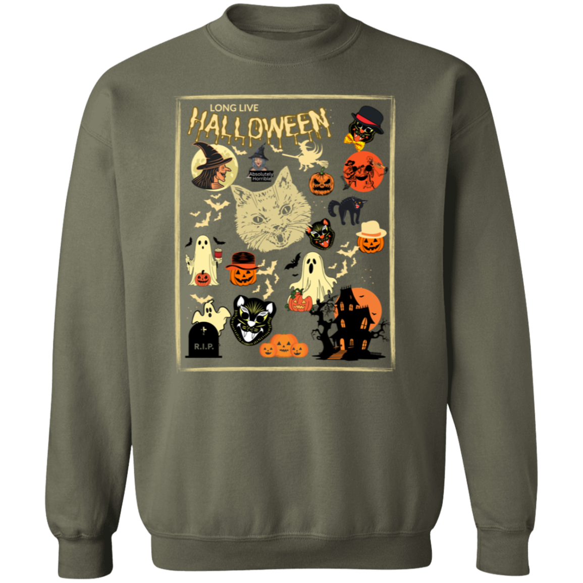 Retro Halloween Shirt, Long Live Halloween, Crewneck Pullover Sweatshirt