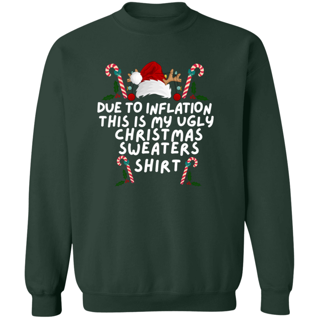 Funny Christmas Sweatshirt – “This Is My Ugly Sweater (Inflation Edition)”