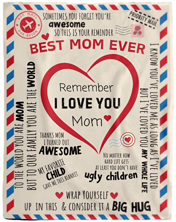 Plush "Best Mom Ever"Cozy Fleece Blankets Ideal for Snuggling!