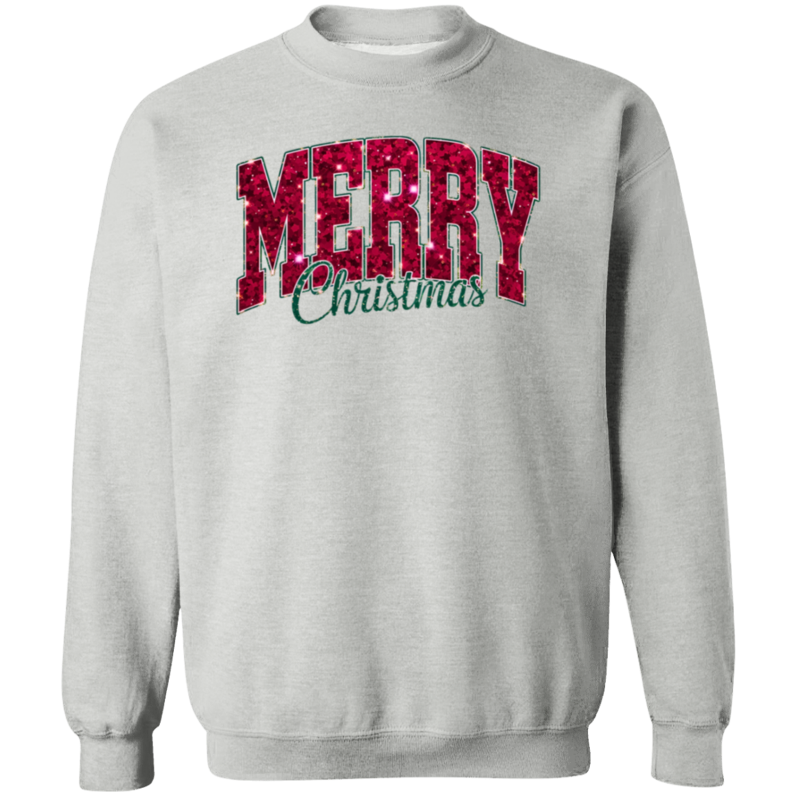 Merry Christmas Faux Glitter Sweatshirt | Cute Winter Shirt