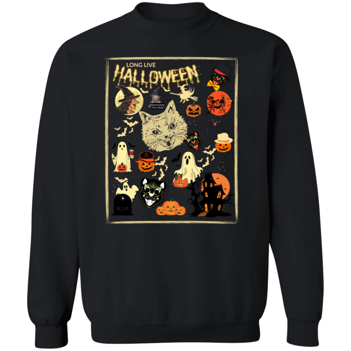 Retro Halloween Shirt, Long Live Halloween, Crewneck Pullover Sweatshirt