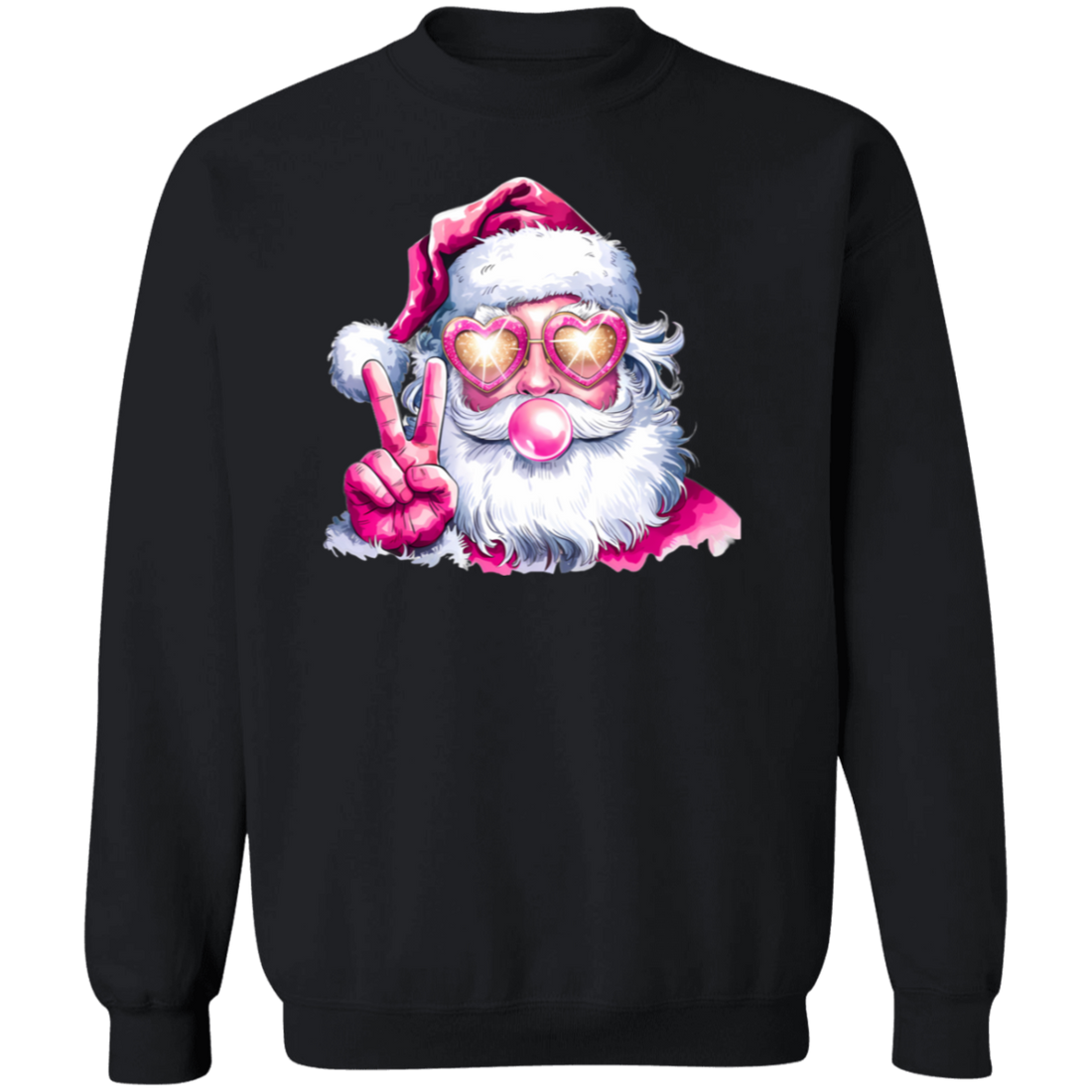 Santa Shirt, Christmas Sweatshirt/LS Tee, Blowing Bubble Christmas Shirts