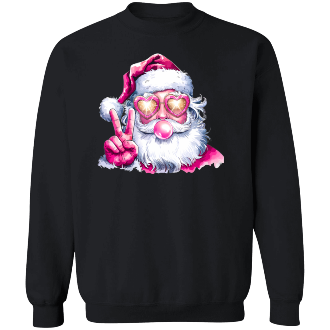 Santa Shirt, Christmas Sweatshirt/LS Tee, Blowing Bubble Christmas Shirts