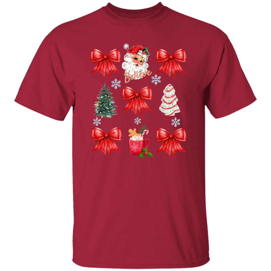 Coquette Bow Sweatshirt, Cute Red Ribbon Santa Sweatshirt
