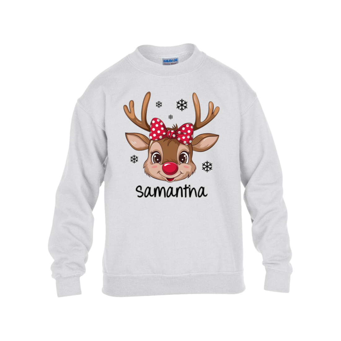 Personalized Christmas Reindeer for Kids Sweatshirt