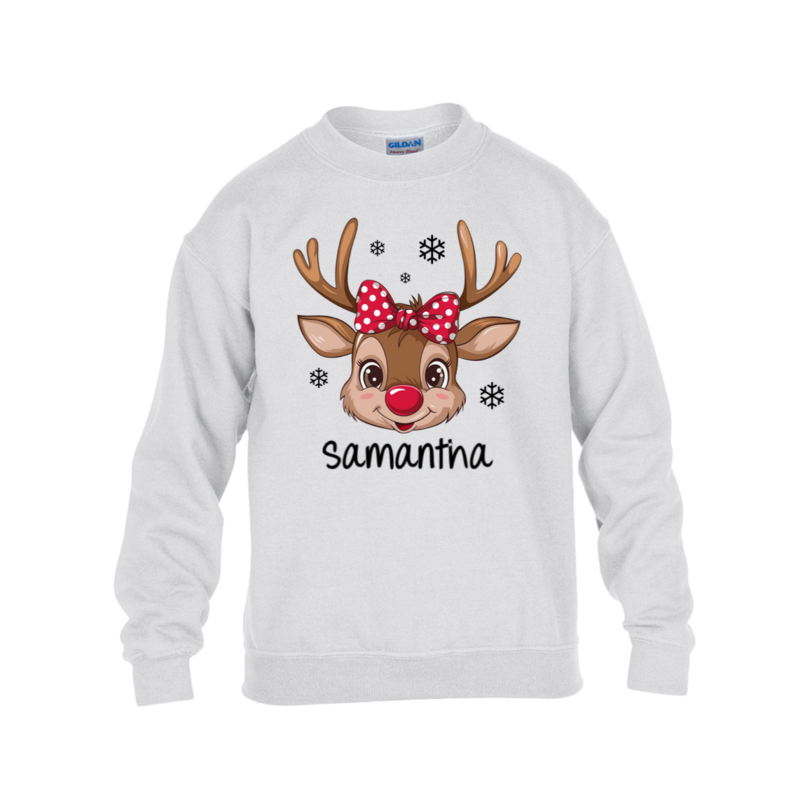 Personalized Christmas Reindeer for Kids Sweatshirt