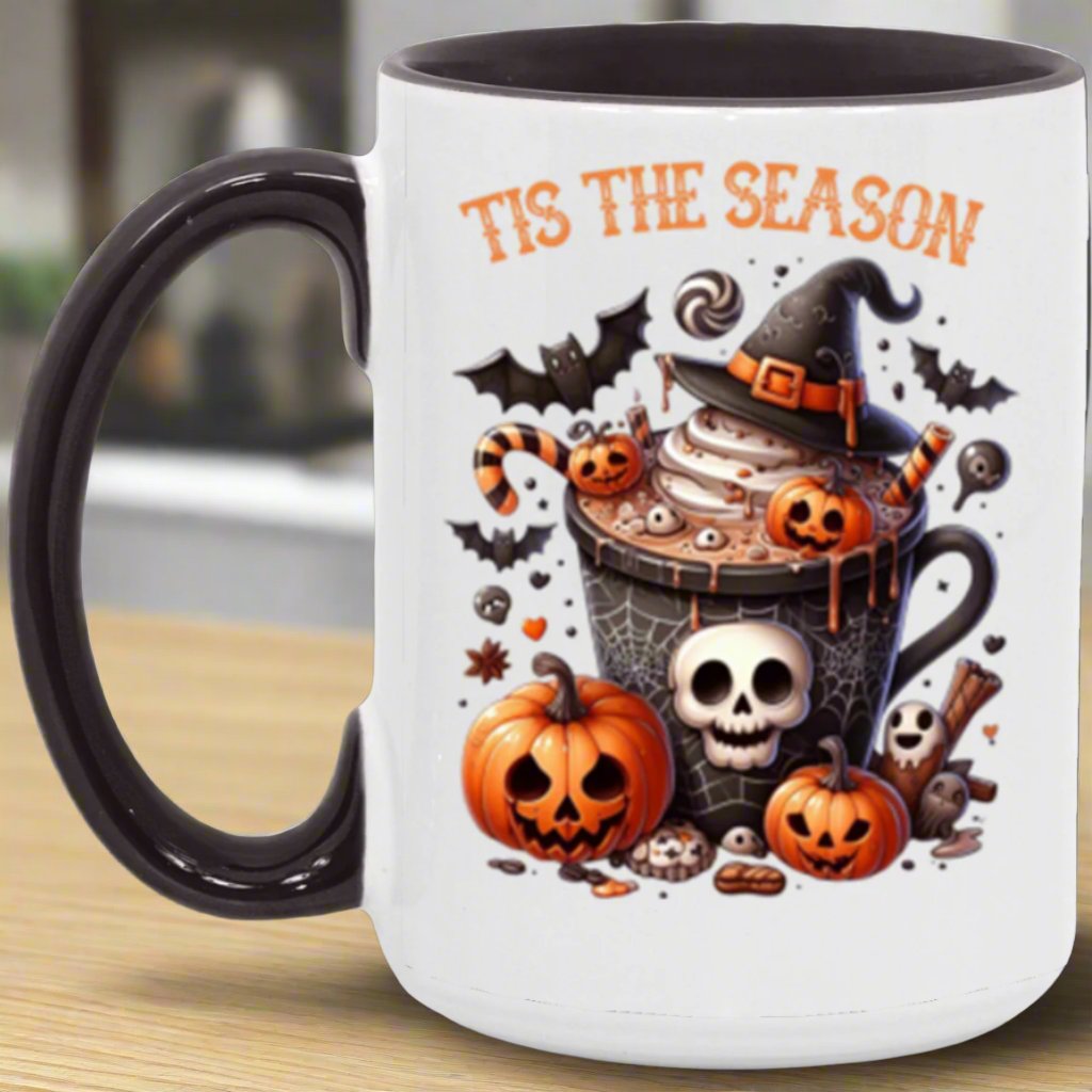 Halloween Ghost and Pumpkin Accent Mug | Halloween Gift | Gift for Her! | Gift for Him!