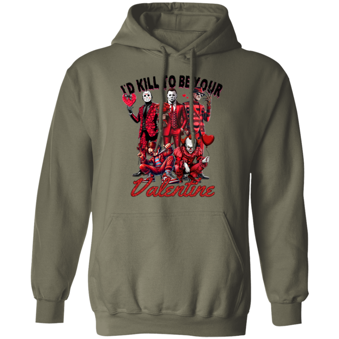 "I'd Kill to be Your Valentine" Horror Valentine Coquette Pullover Hoodie