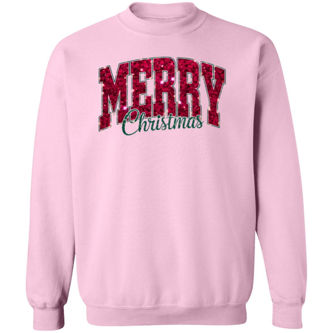 Merry Christmas Faux Glitter Sweatshirt | Cute Winter Shirt