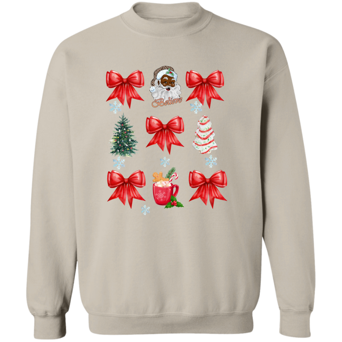 Coquette Bow Sweatshirt, Cute Red Ribbon Santa Sweatshirt!