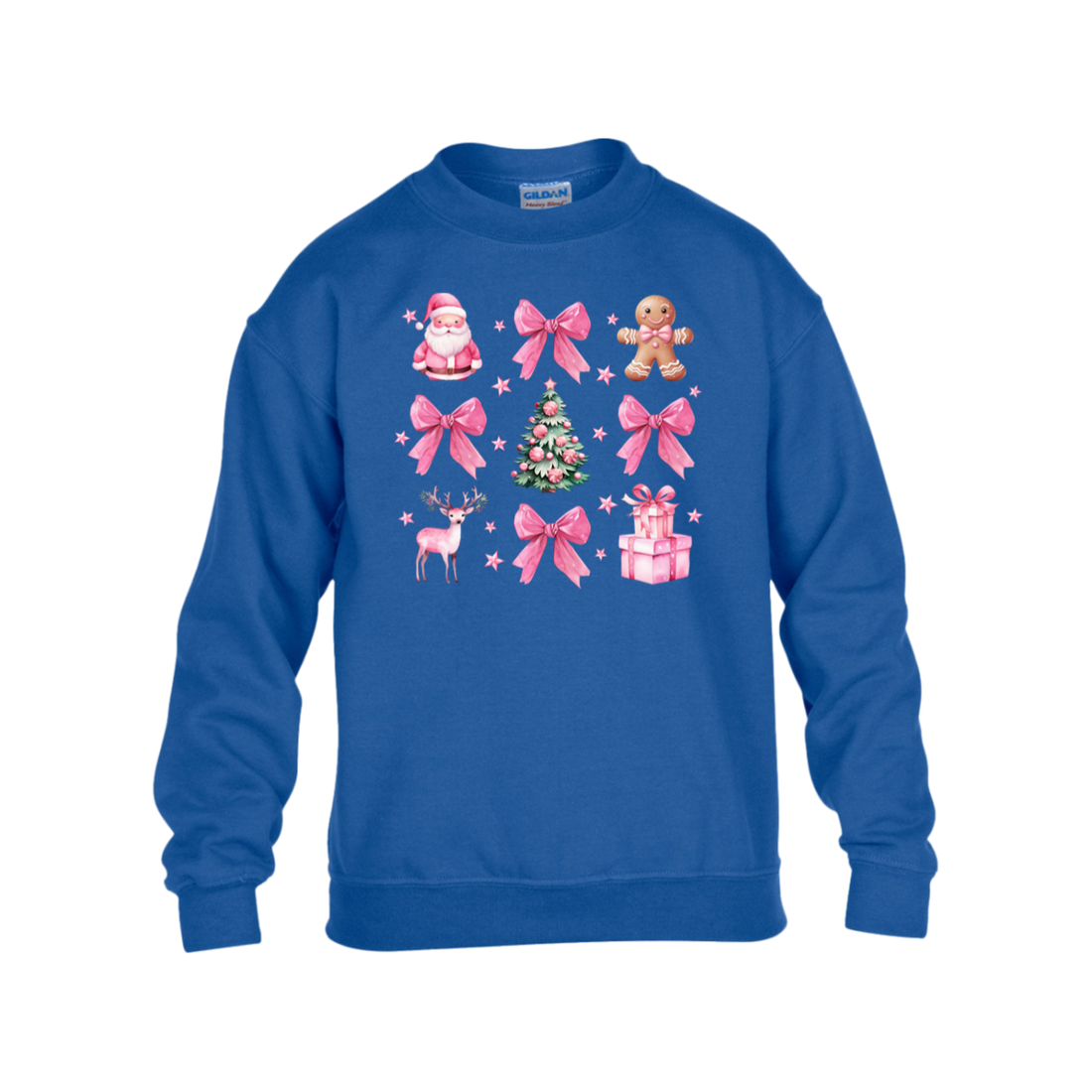 Coquette Christmas Sweatshirt | Pretty Pink Bows, Santas and Gingerbread Sweatshirt Youth