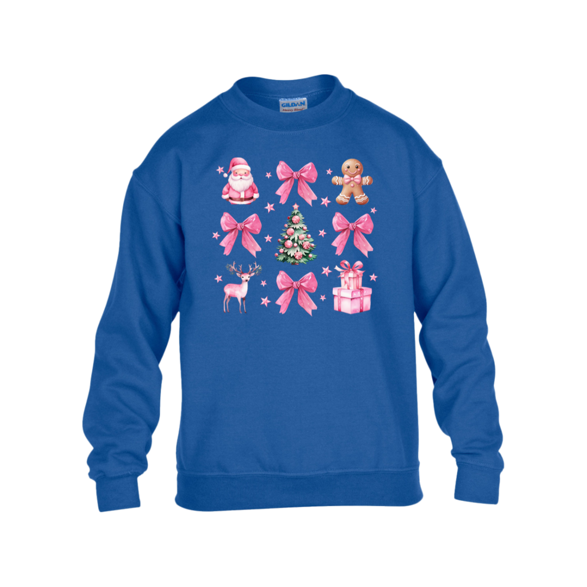 Coquette Christmas Sweatshirt | Pretty Pink Bows, Santas and Gingerbread Sweatshirt Youth