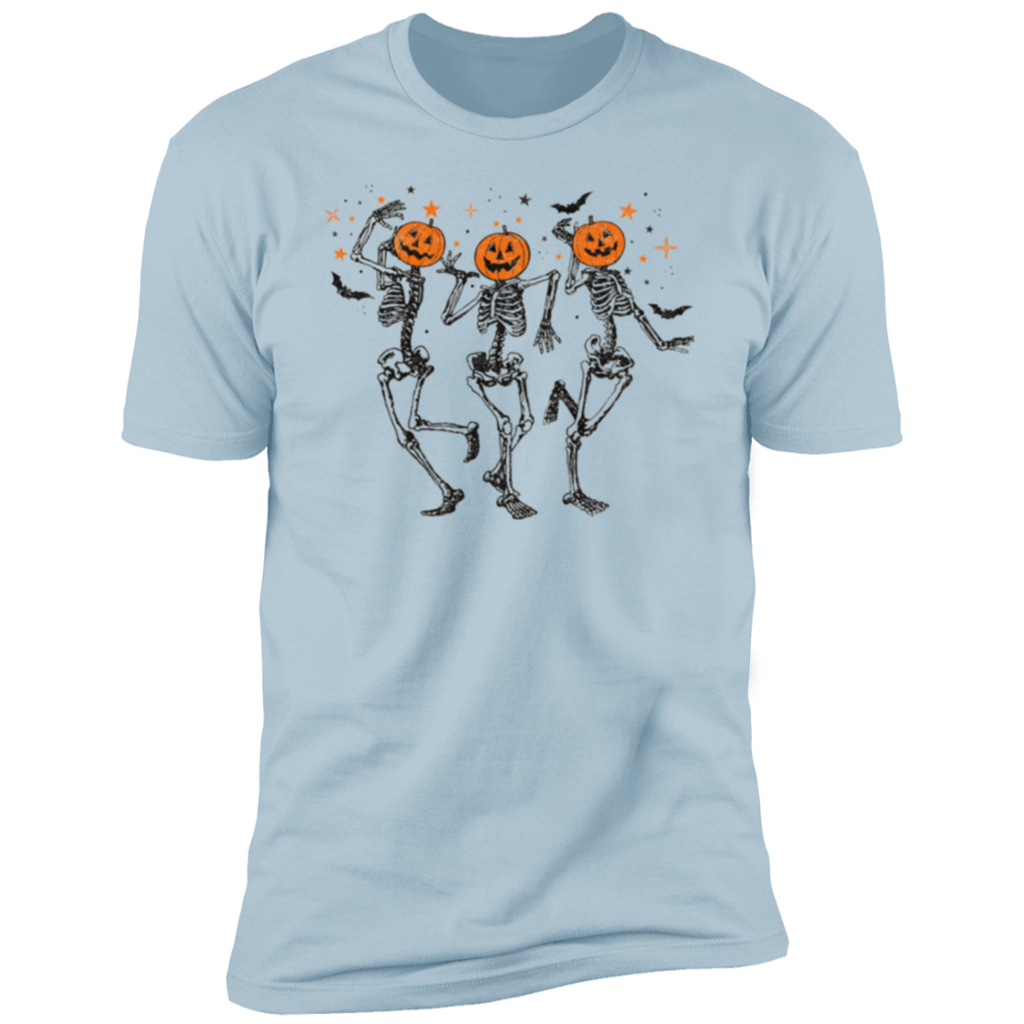 Funny Halloween Pumpkin Head Dancing Skeleton Sweatshirt, Halloween Gift Shirt,  Short Sleeve T-Shirt