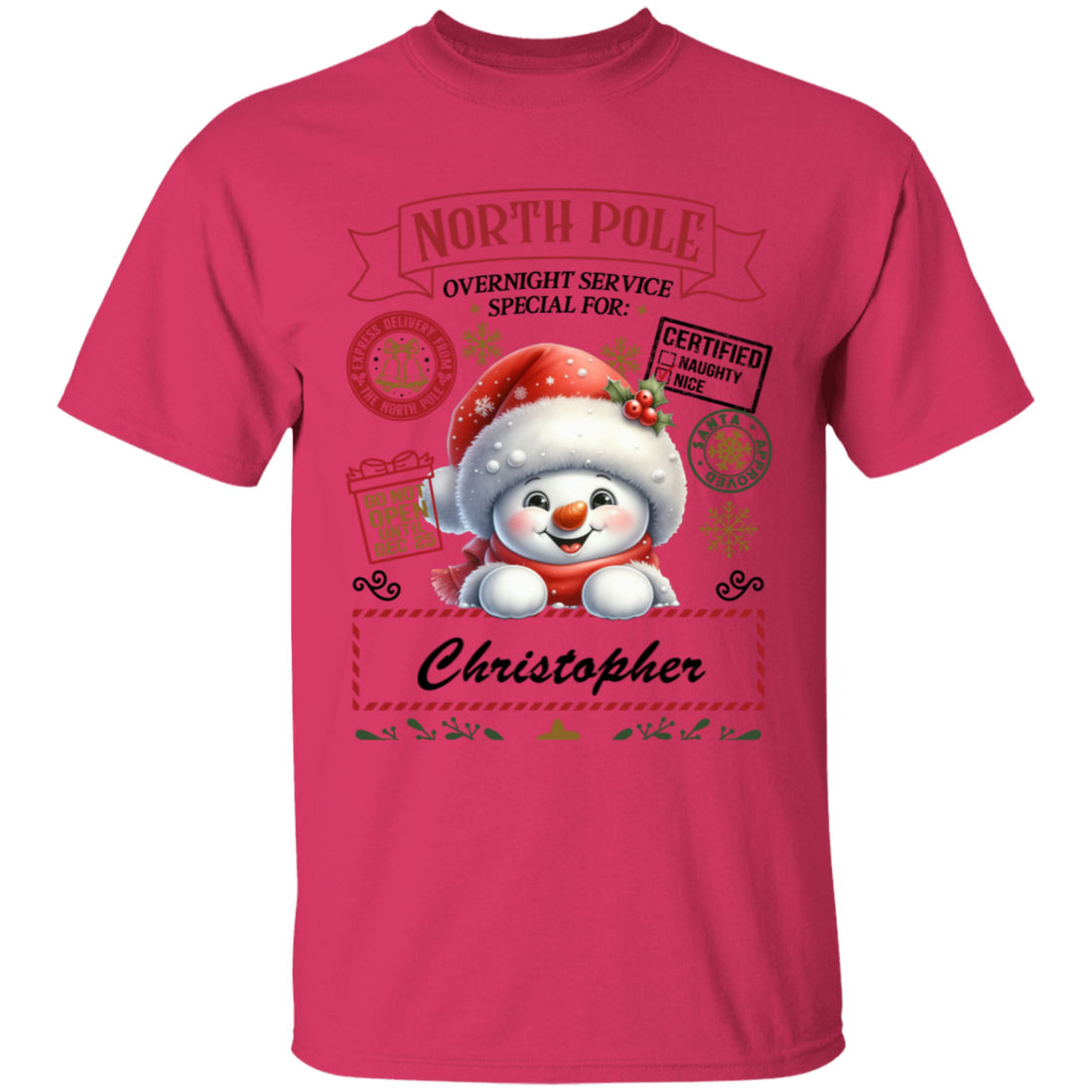 Personalized" North Pole Overnight Service" Youth and Infant T-Shirt