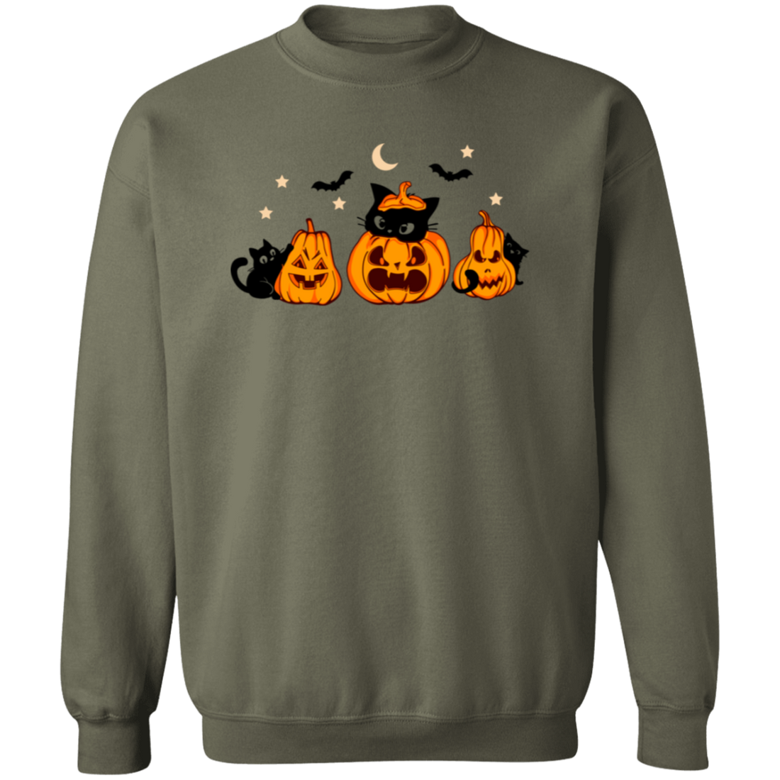 Halloween | Pumpkin | Black Cat Season Crewneck Pullover Sweatshirt