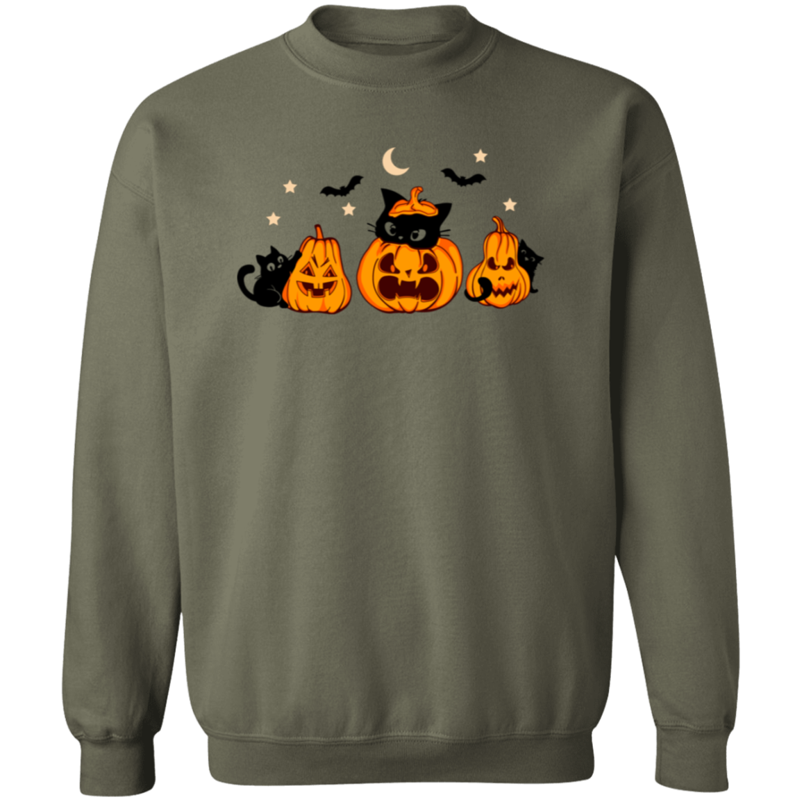 Halloween | Pumpkin | Black Cat Season Crewneck Pullover Sweatshirt