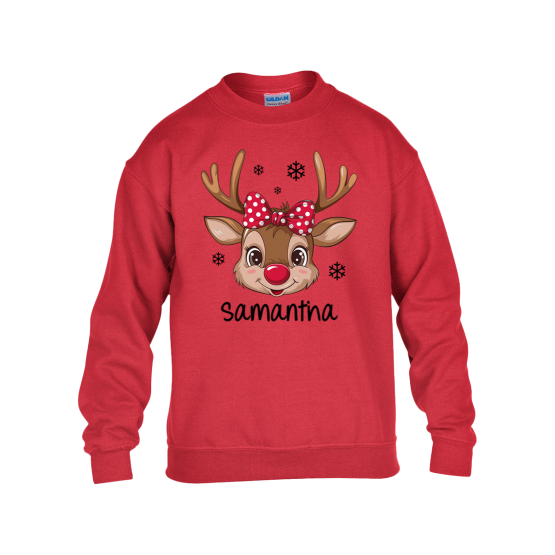 Personalized Christmas Reindeer for Kids Sweatshirt