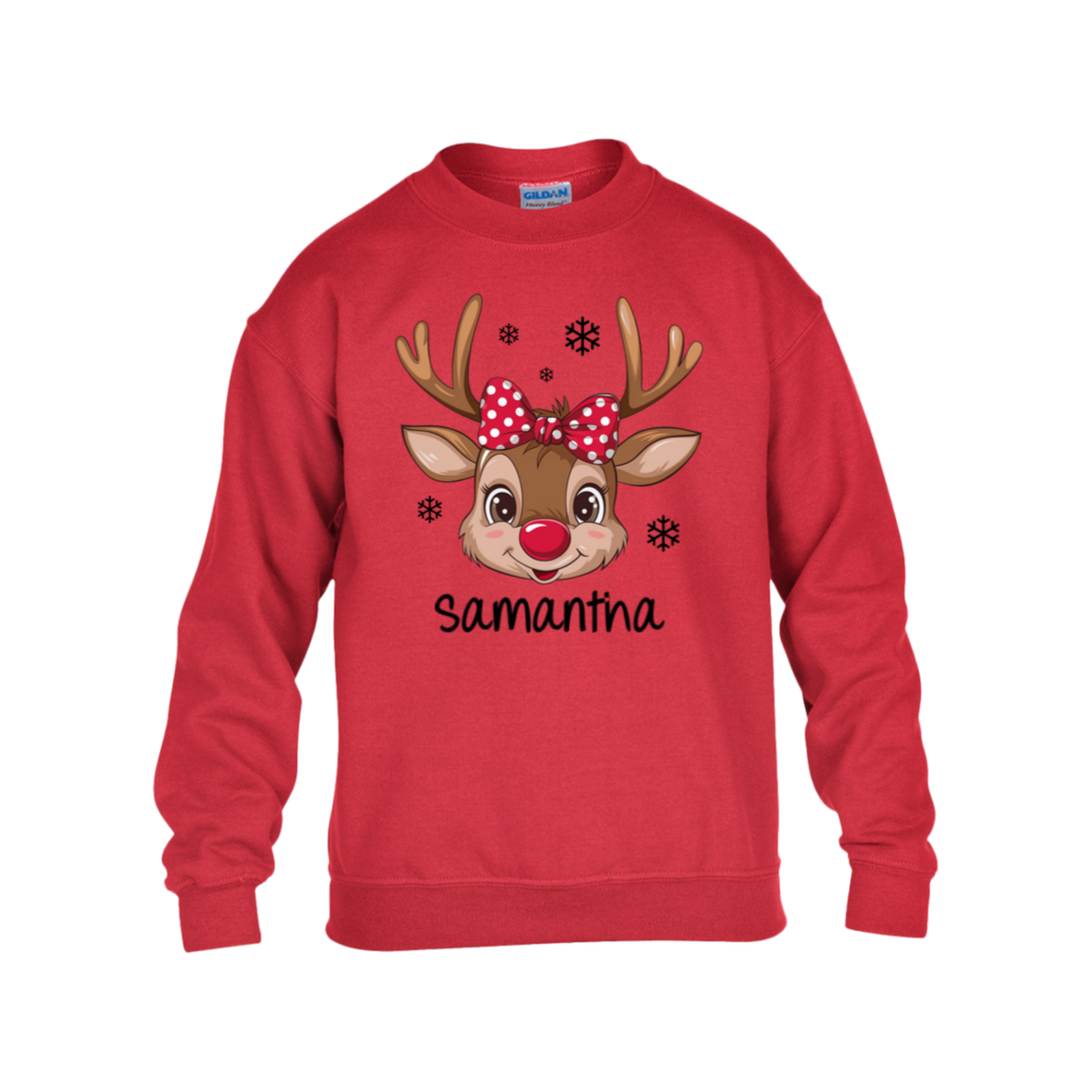 Personalized Christmas Reindeer for Kids Sweatshirt