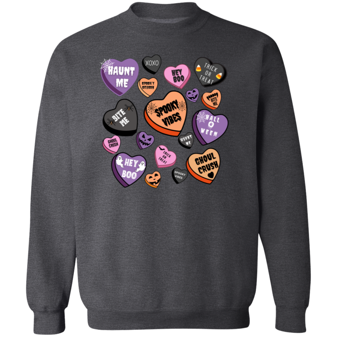 Halloween Candy Heart Sweatshirt/ Crewneck Pullover | Ready for Halloween!!