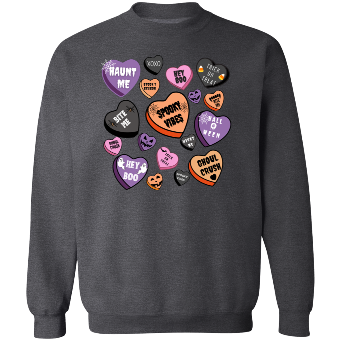 Halloween Candy Heart Sweatshirt/ Crewneck Pullover | Ready for Halloween!!