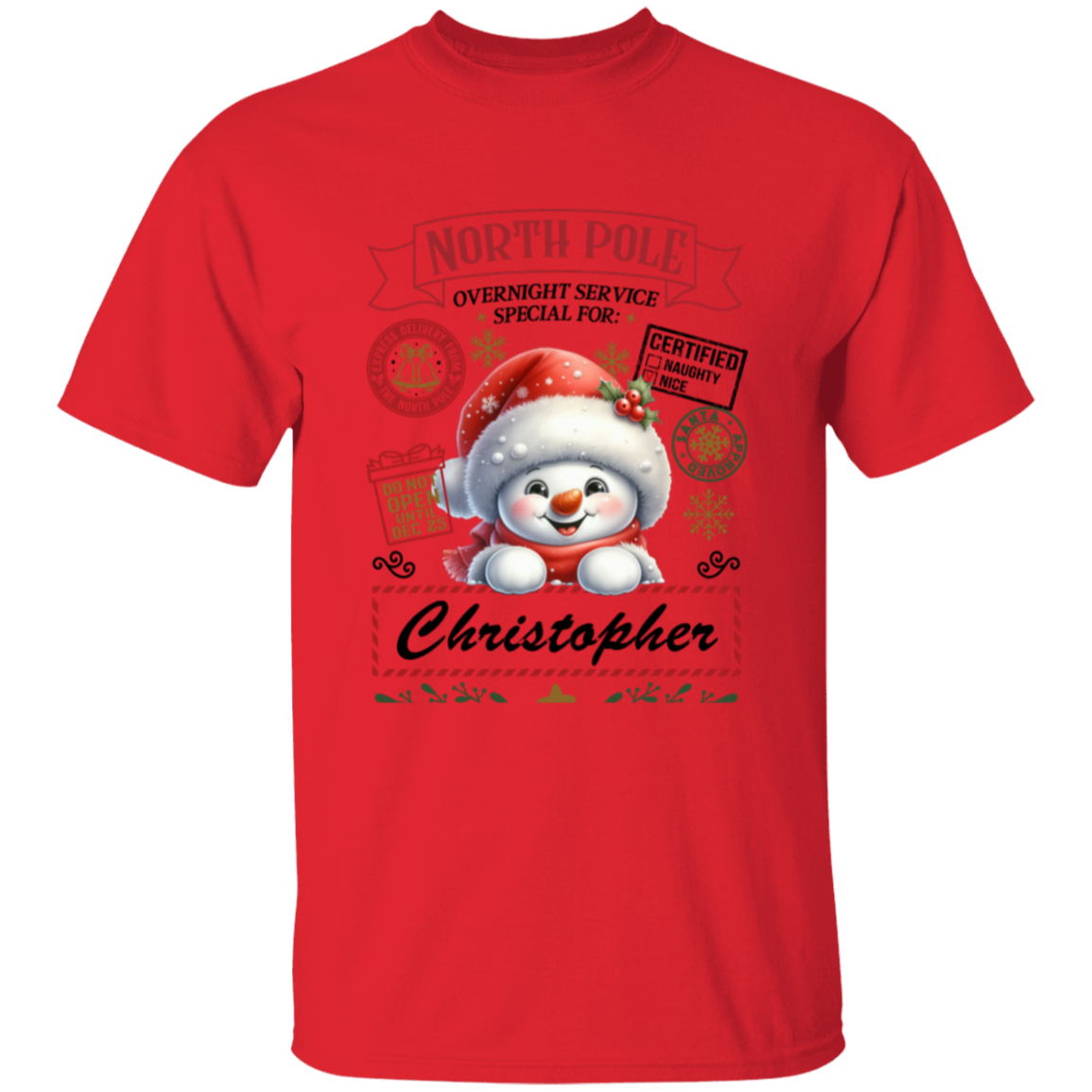 Personalized "North Pole Overnight Service" S/L T-Shirt T-Shirt