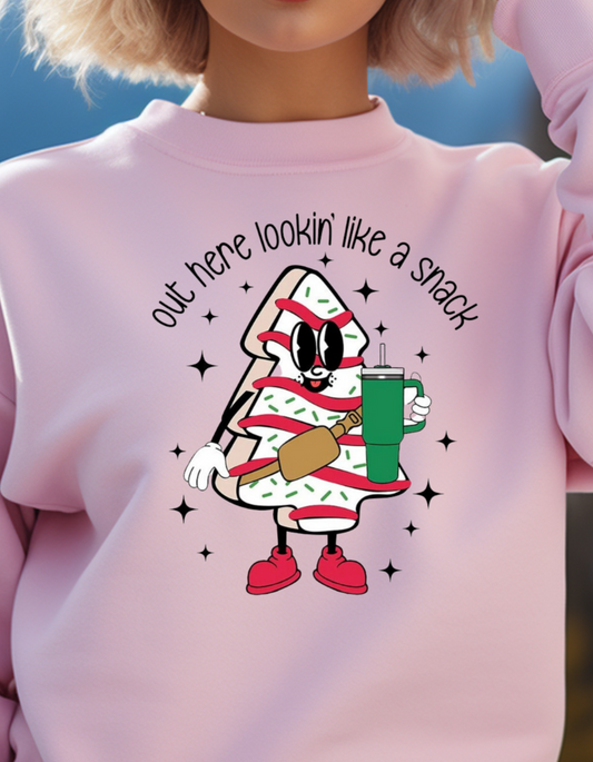 Christmas Graphic "Lookin' like a snack" L/S Apparel | Gift | Birthday!