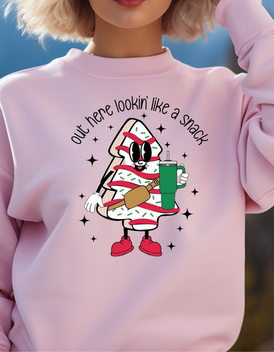 Christmas Graphic "Lookin' like a snack" Sweatshirt