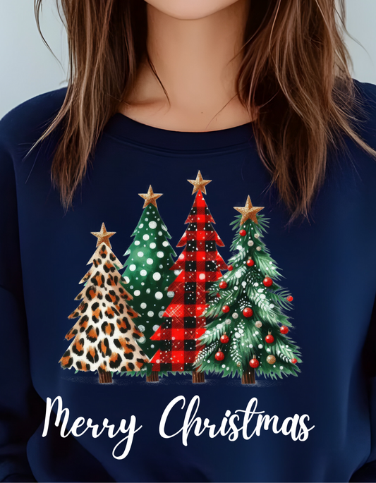 Christmas Tree Graphic Pullover Sweatshirt