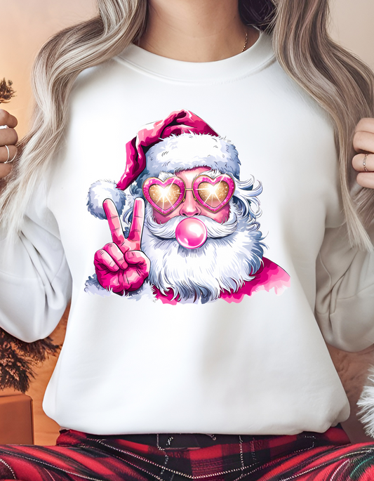 Santa Shirt, Christmas Sweatshirt/LS Tee, Blowing Bubble Christmas Shirts