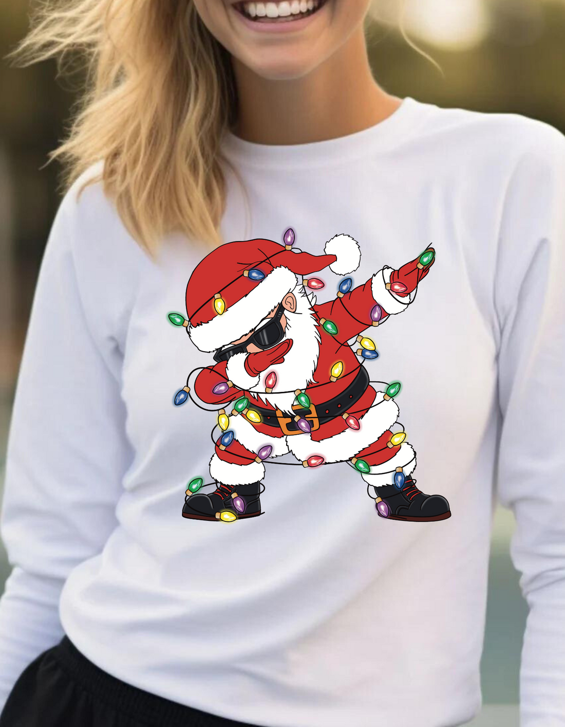 Funny Dabbing Santa Christmas Crewneck – Ugly Sweater Party Favorite Dabbing Christmas Santa!