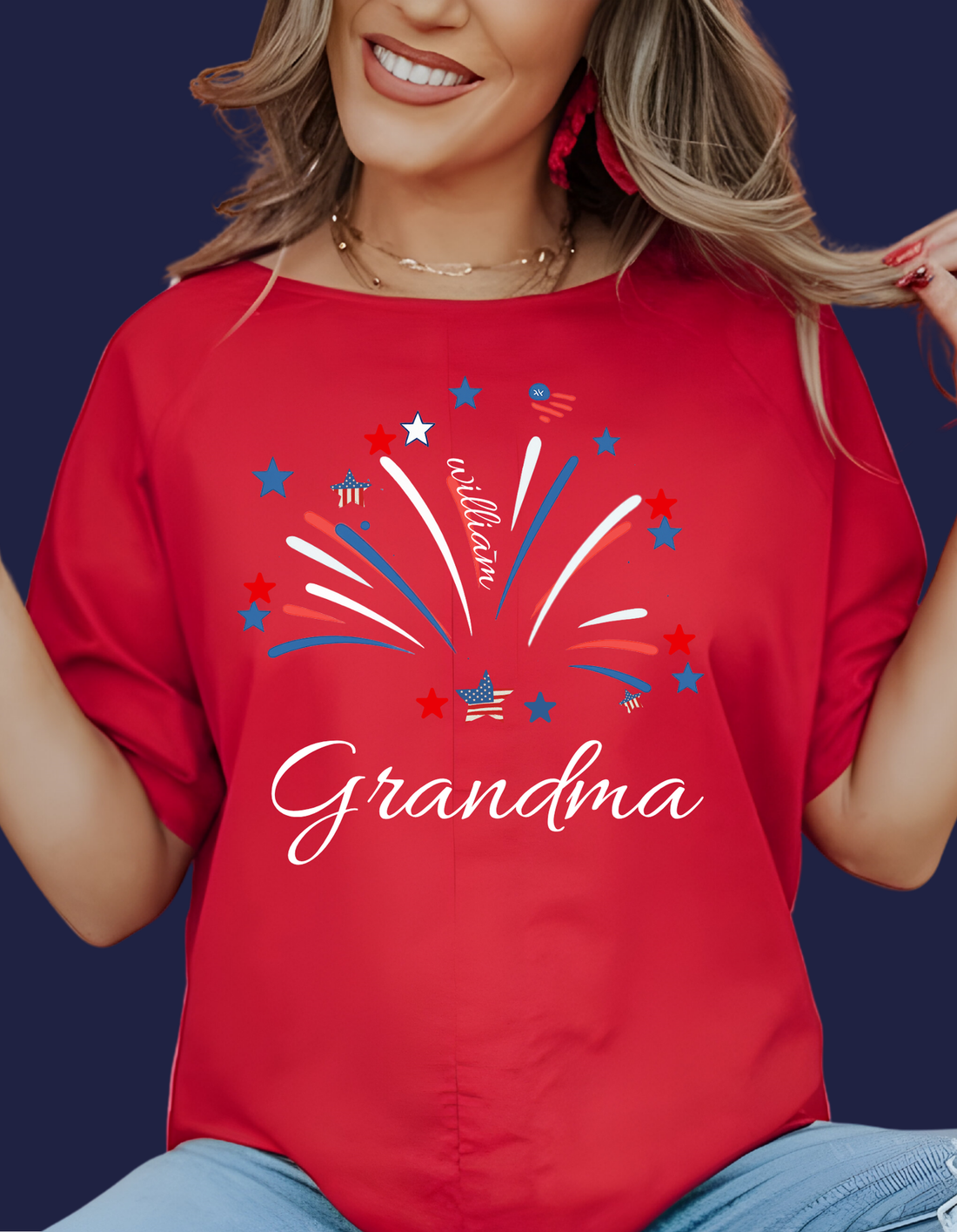 4th of July Grandma, Mom, Grandpa T Shirt, Custom Patriotic Grandma Shirt with Kids names