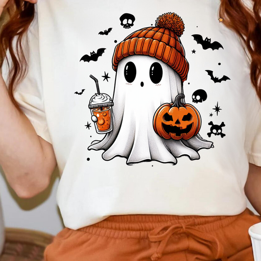 Halloween Cute Ghost T-Shirt Short Sleeve