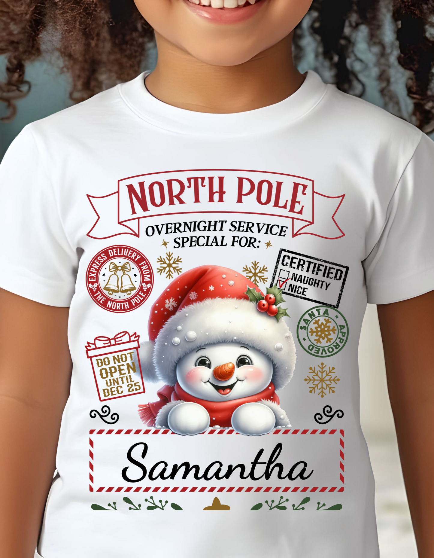 Personalized "North Pole Overnight Service" S/L T-Shirt T-Shirt