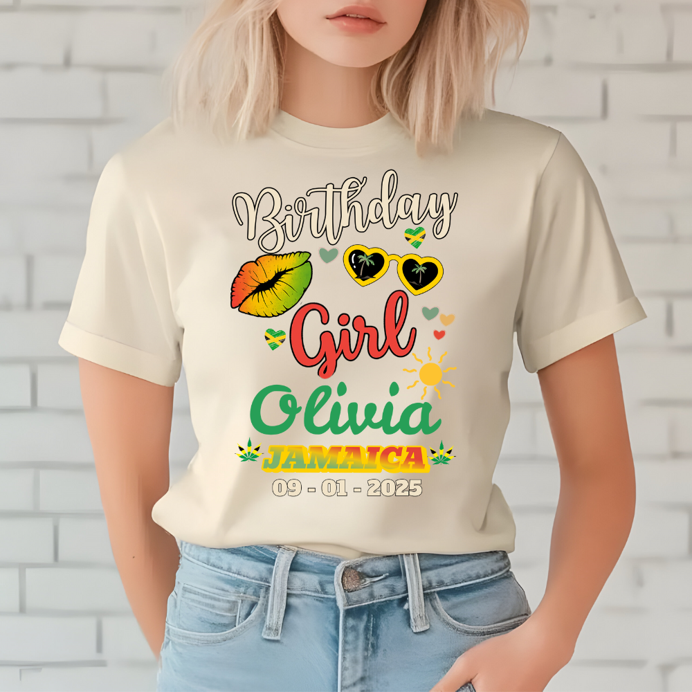 Custom Birthday Girl Jamaica T-Shirt